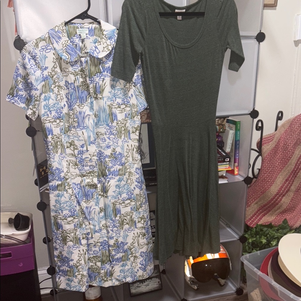 Green Short Sleeve Dress 2 PC